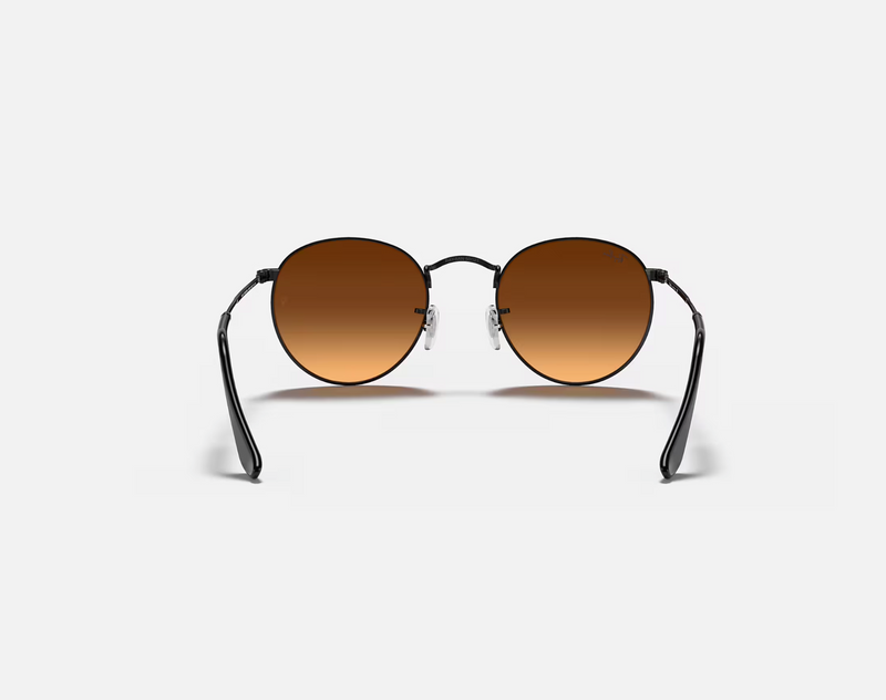 Round Metal Black with Brown Gradient Mirror Blue