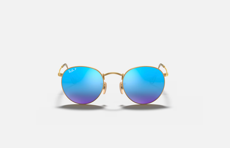 Round Metal Matte Arista Blue Mirror