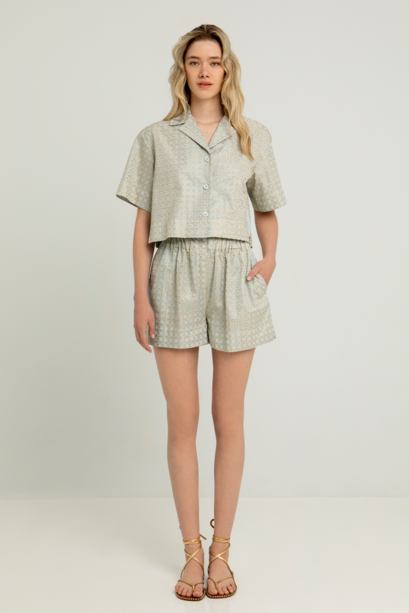 Cross Elastic Waistband Shorts