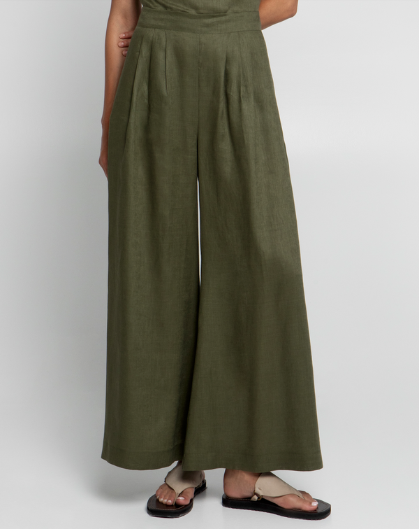 Pleat Pants Elasticated Waist