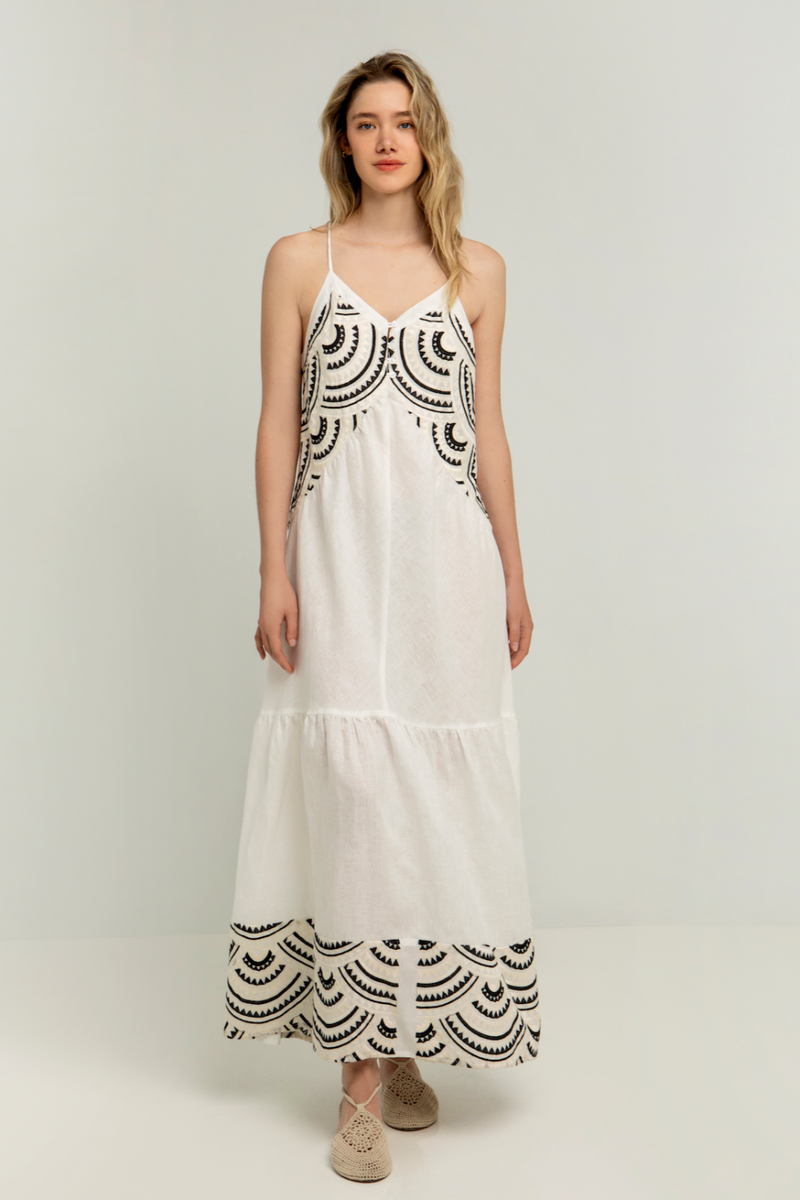 New Long Triangle Dress Button Loop Straps