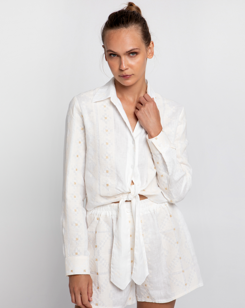 LS Pixel Wrap Top