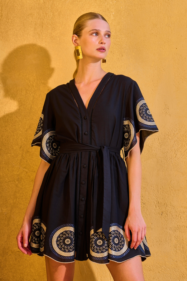 Dress 8518 Black LACE WOMEN'S MINI DRESSES CURIO FAENA MIAMI
