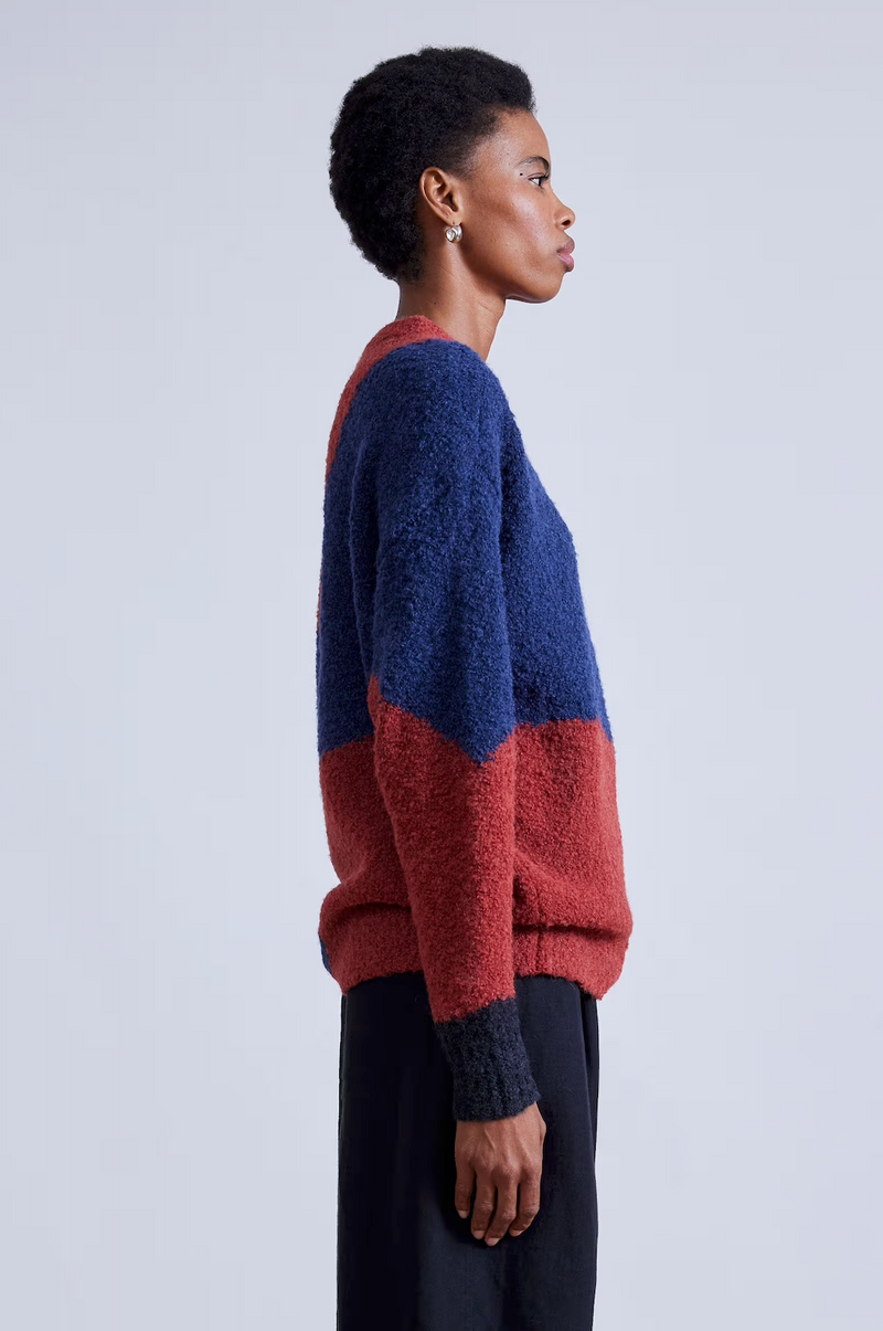 Elle Textured Crew Fig-Midnight