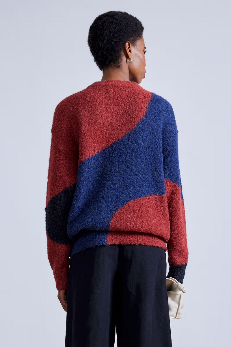 Elle Textured Crew Fig-Midnight