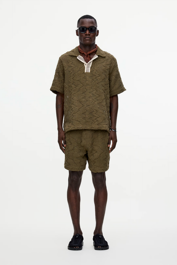 Pine Verve Palmer Crochet Shirt