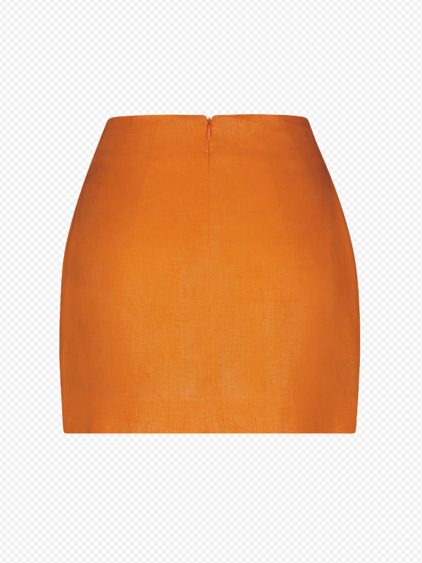 Cargo Wrap Mini Skirt Orange