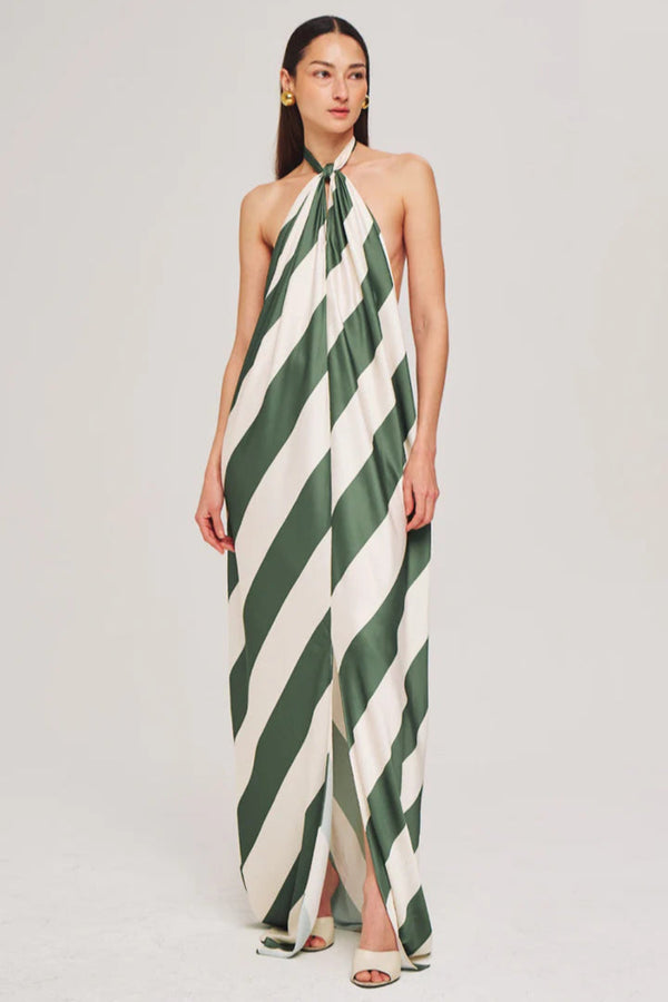 Chantel Dress Palm Green Ivory