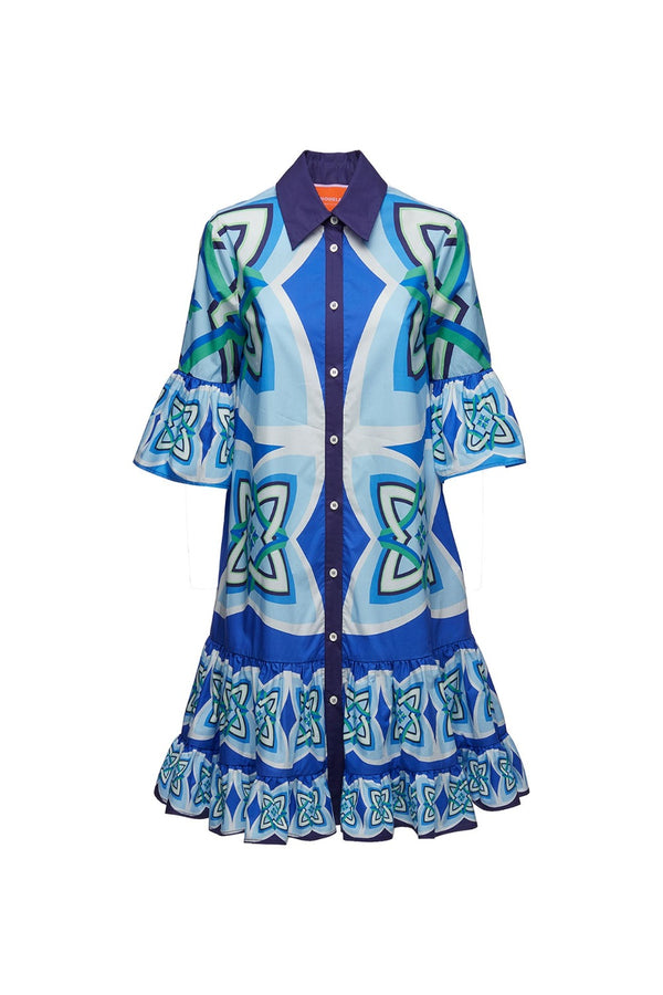 Choux Dress Lakshmi Placed Blue