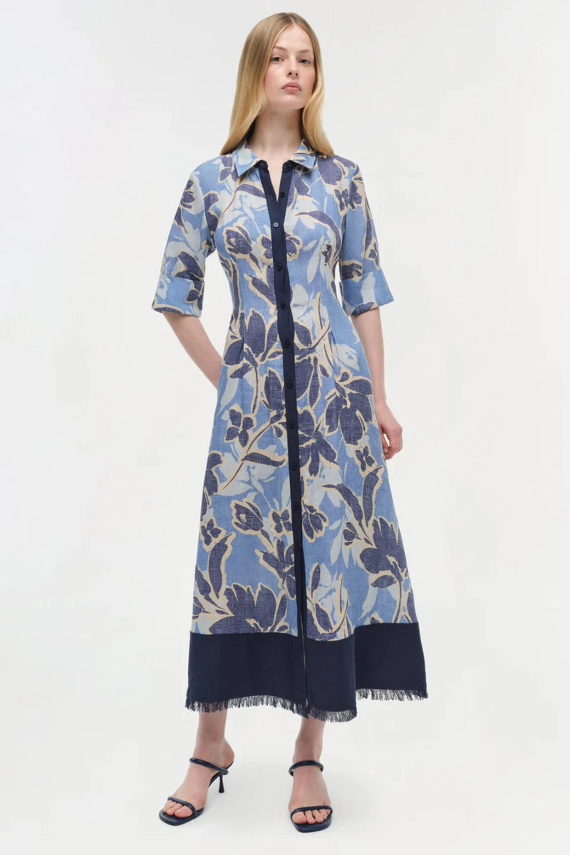 Claudine Linen Midi Shirt Dress