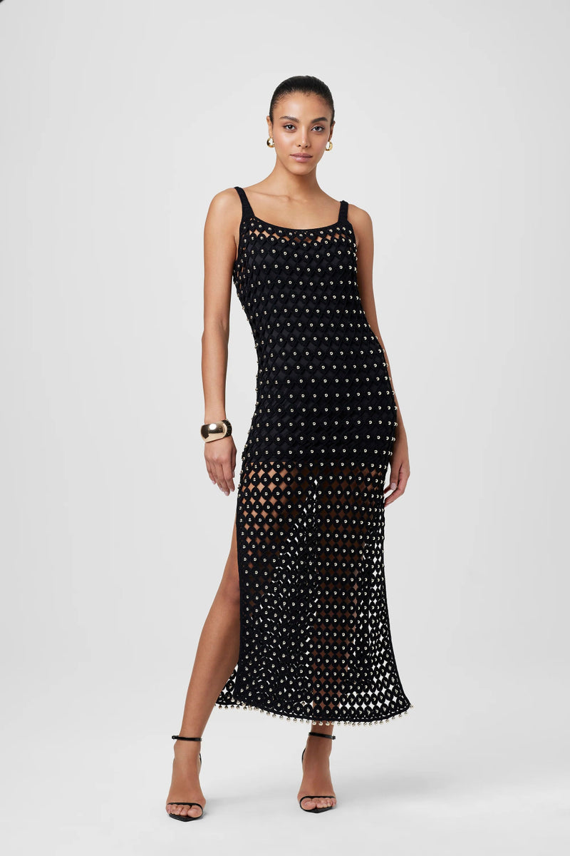 Clementine Midi Dress Jet Gold