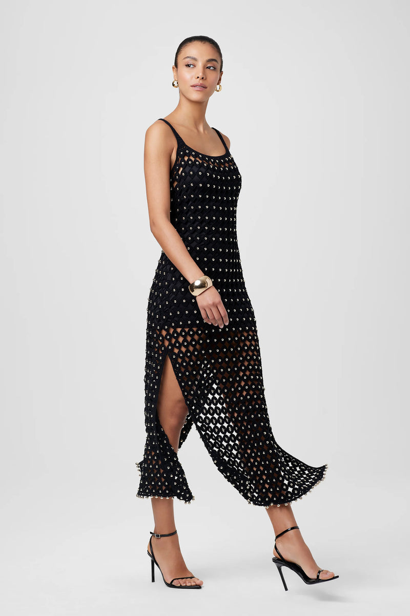 Clementine Midi Dress Jet Gold