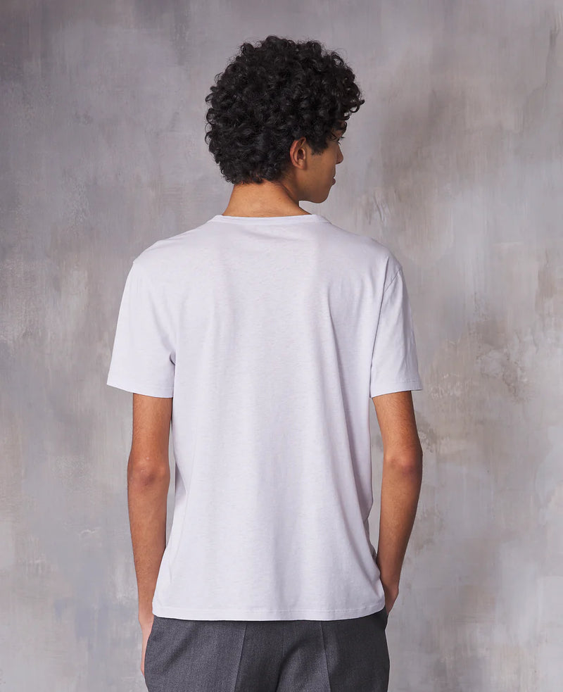 SS Tee PKT CO Linen Tencel Slub Cloudy Blue