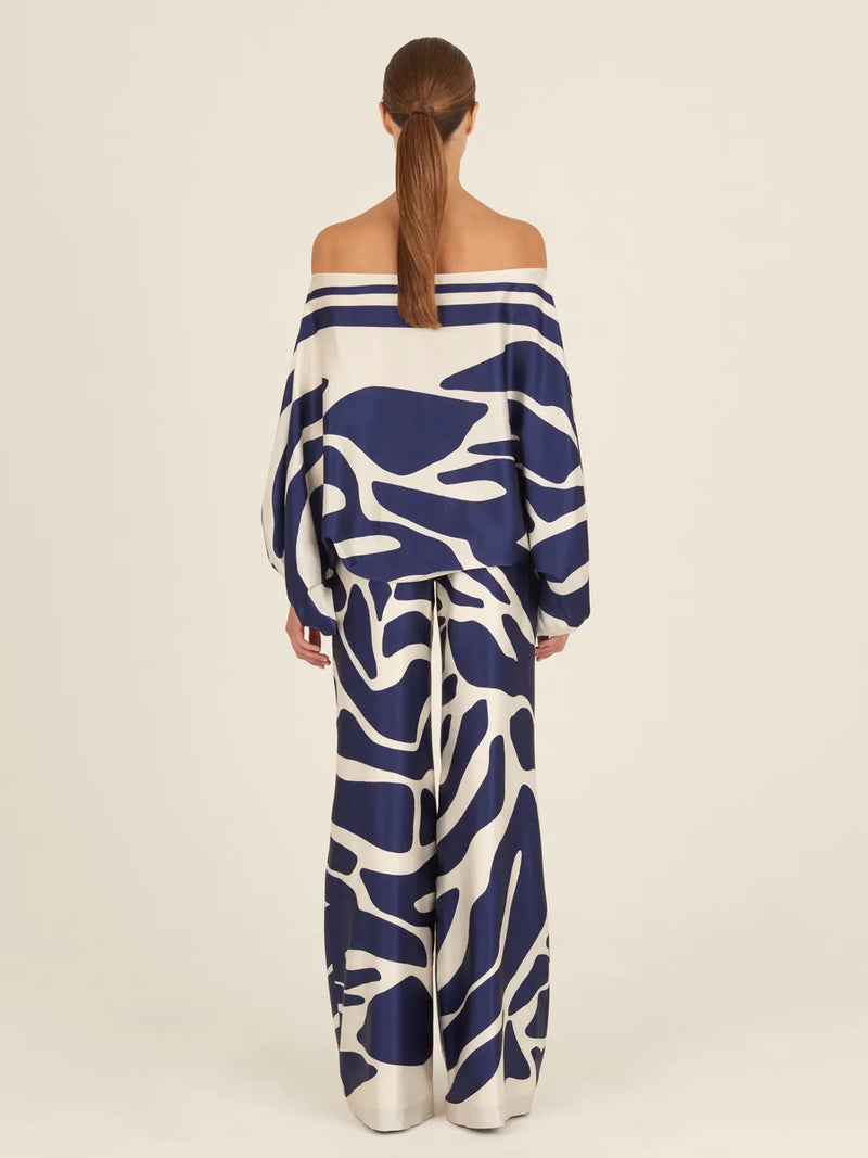 Como Pant Navy-White Mosaic