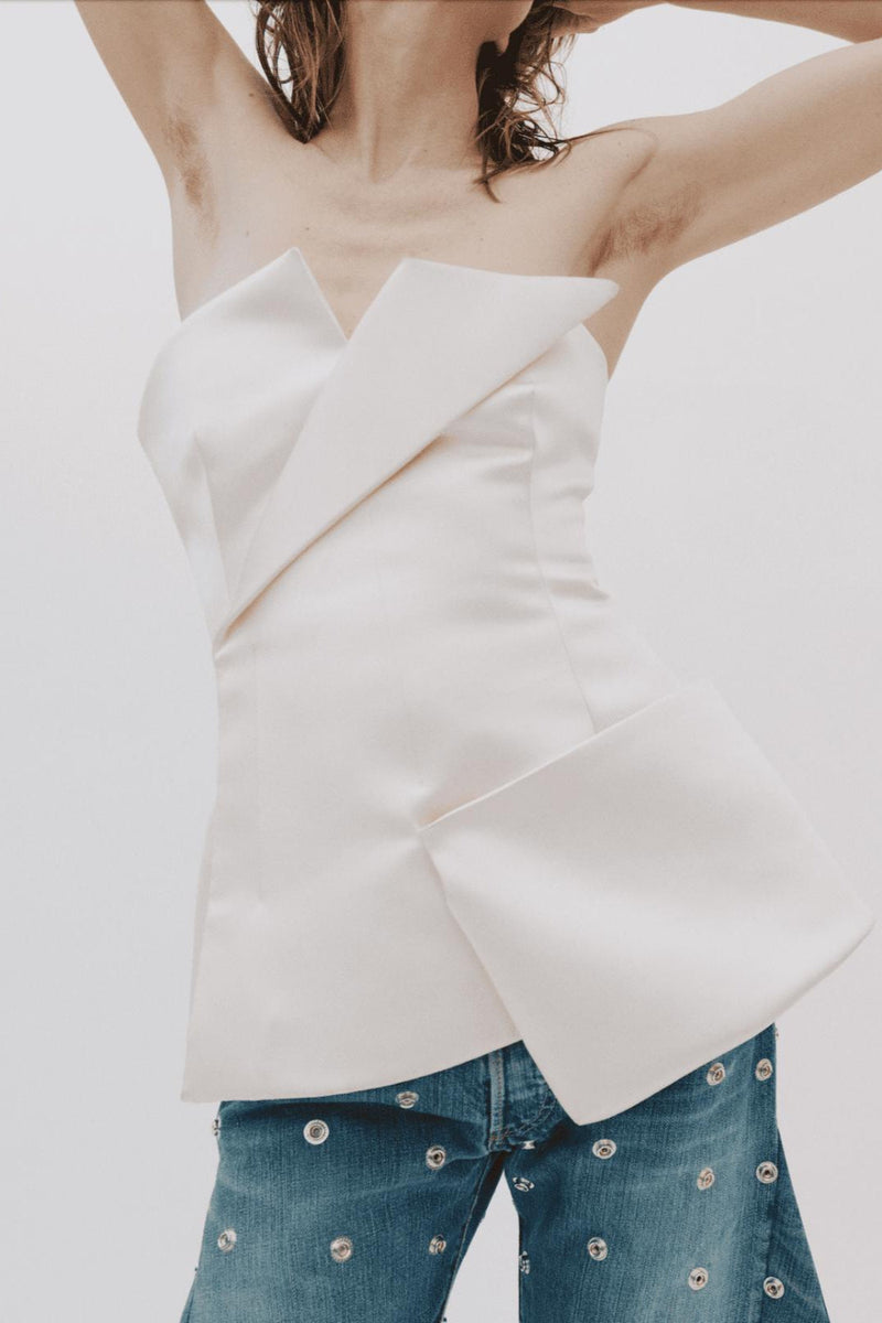 Corseted Tuxedo Top