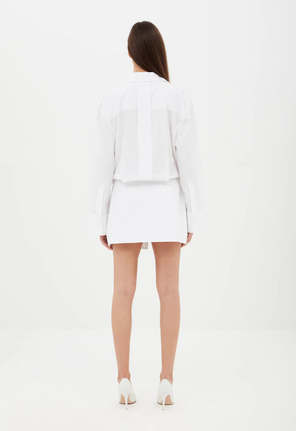 Cotton Shirt Dress in White