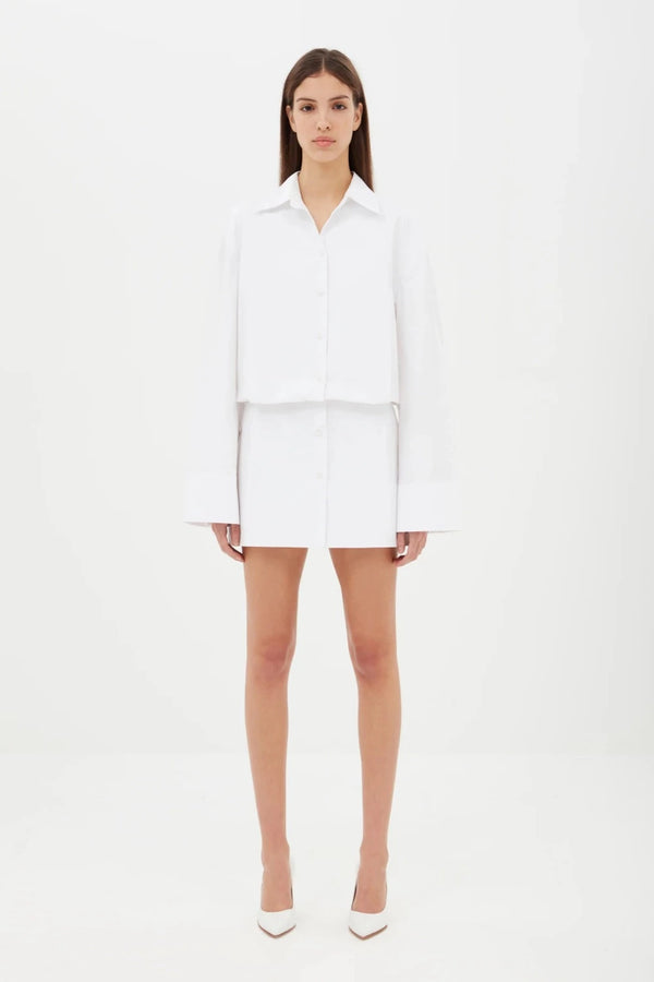 AEXAE Cotton Shirt Dress in White CURIO FAENA MIAMI