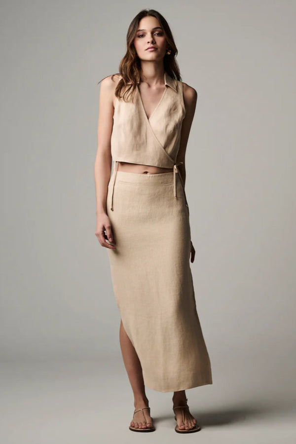 Crawford Midi Skirt Wheat
