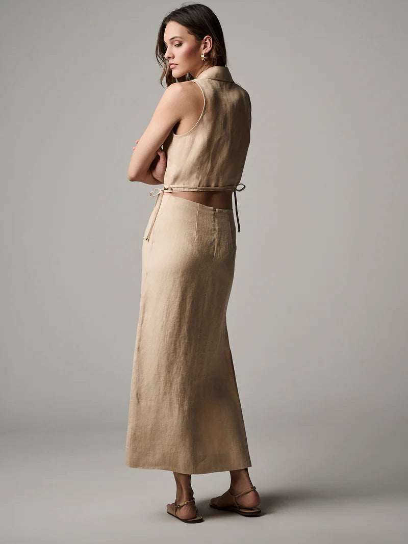 Crawford Midi Skirt Wheat