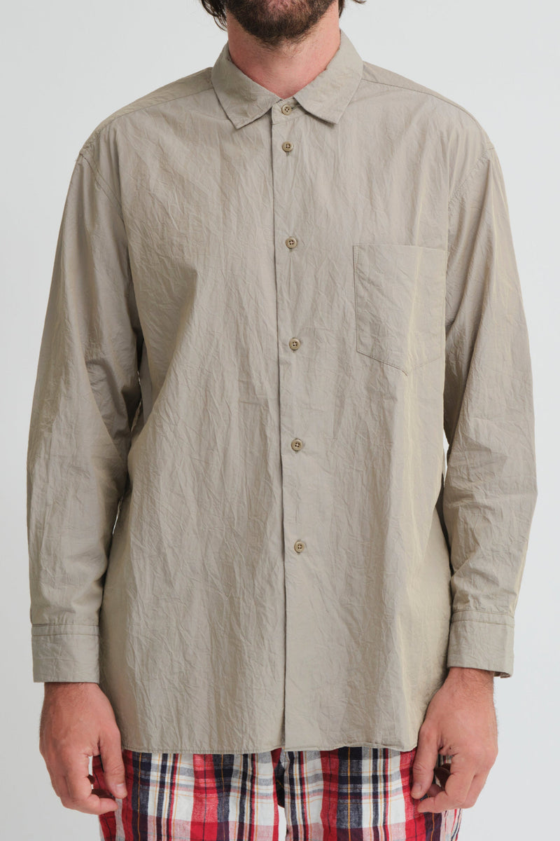 Crinkle Typewriter Regular Collar Shirt
