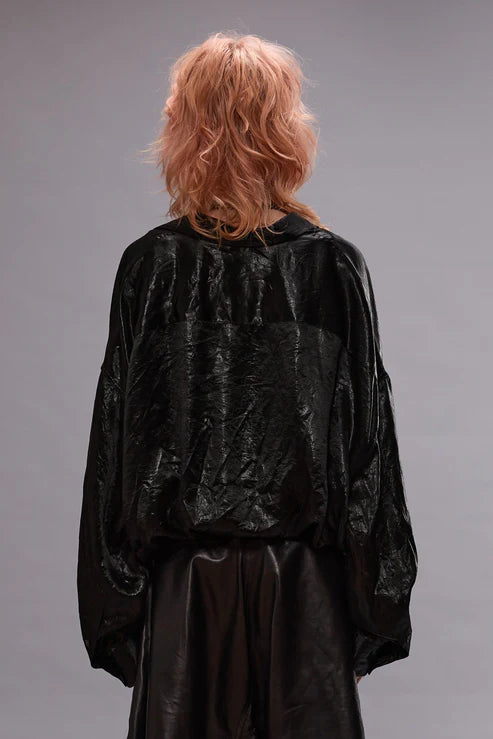 Crossover Bubble Shirt Washed Black