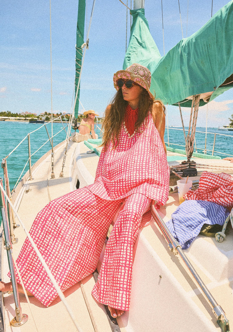 Queens Dress Wavy Gingham Raspberry Sorbet