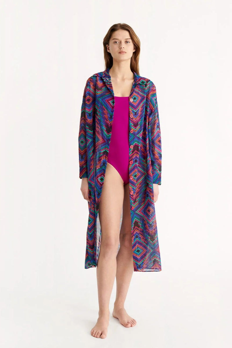 DJ Long Dress Rainbow Print
