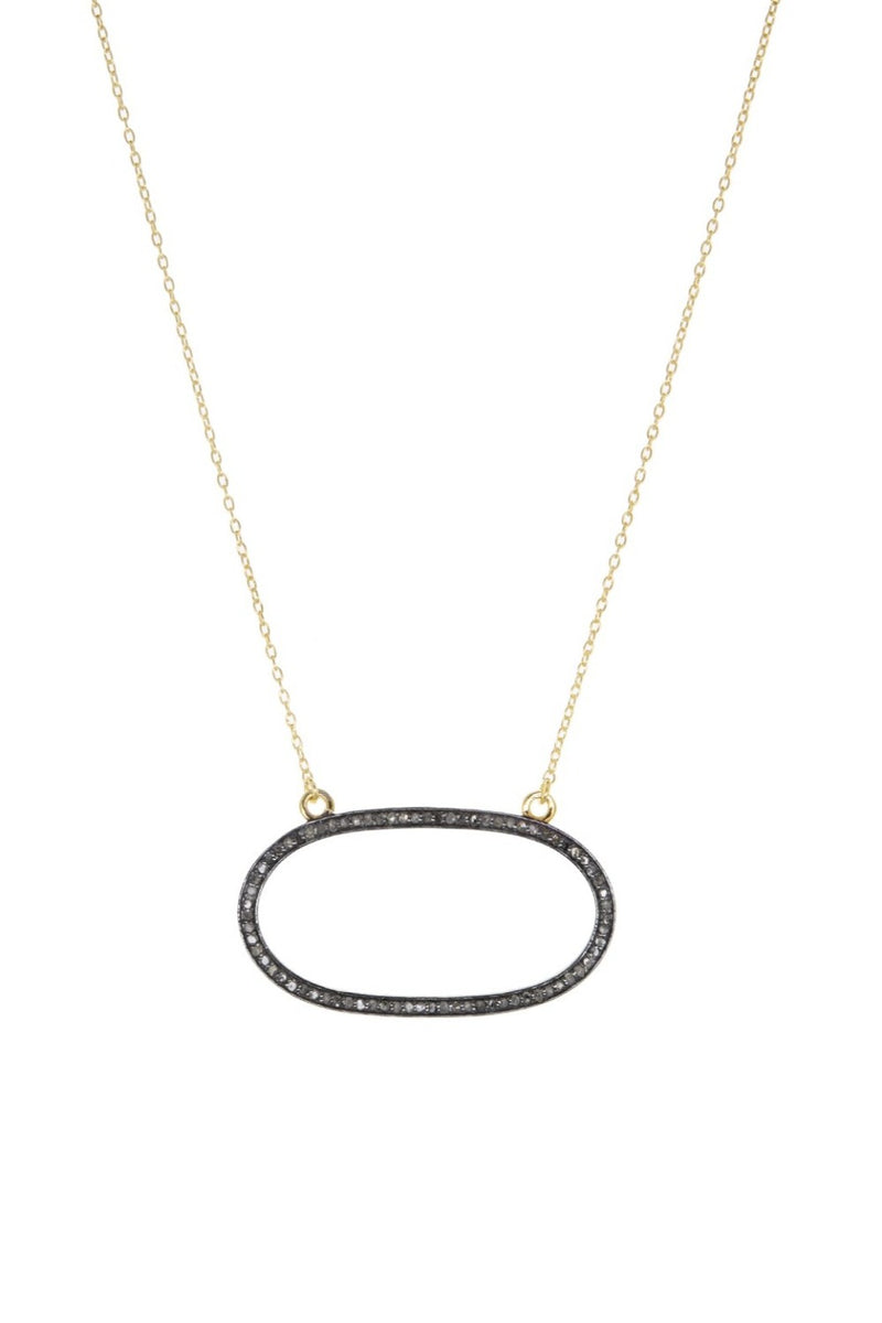 marilyn schiff gold plated necklace with diamond link charm
