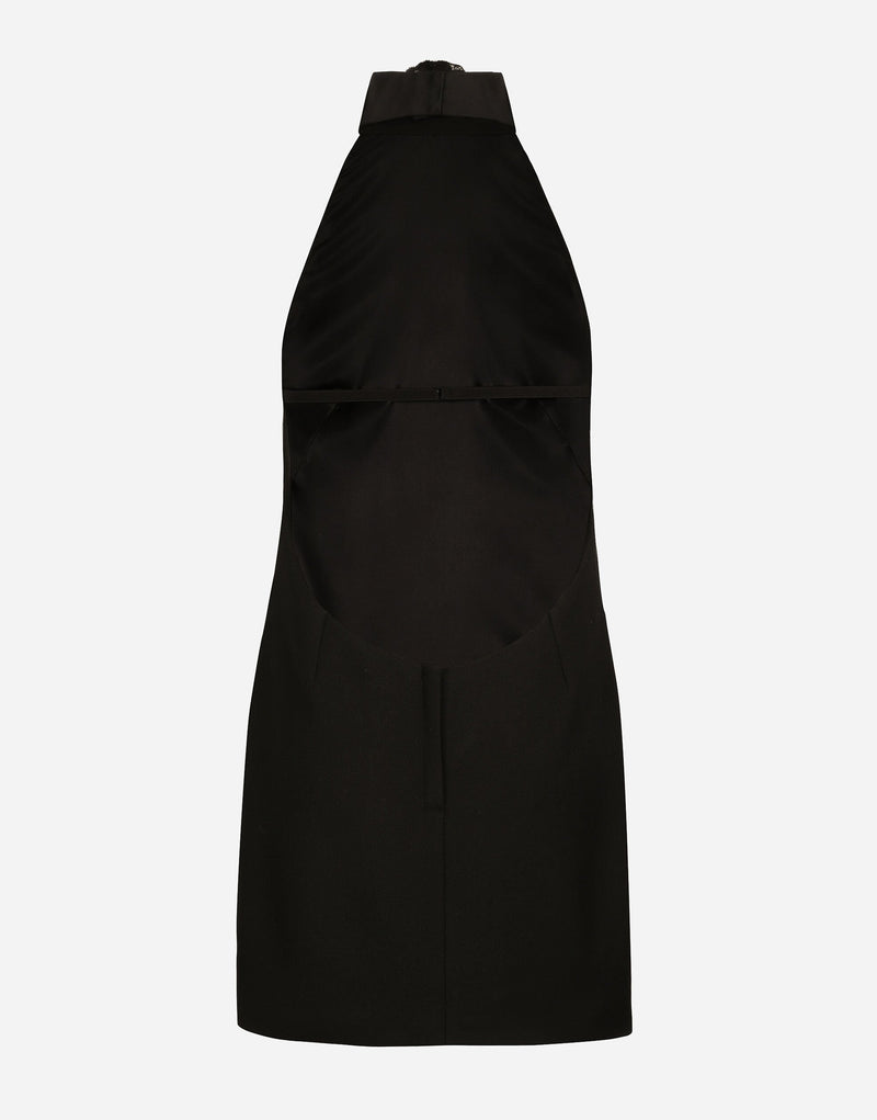 woolen short dress for women Short Woolen Dress (F6JEDT-FUBGE-BLACK)