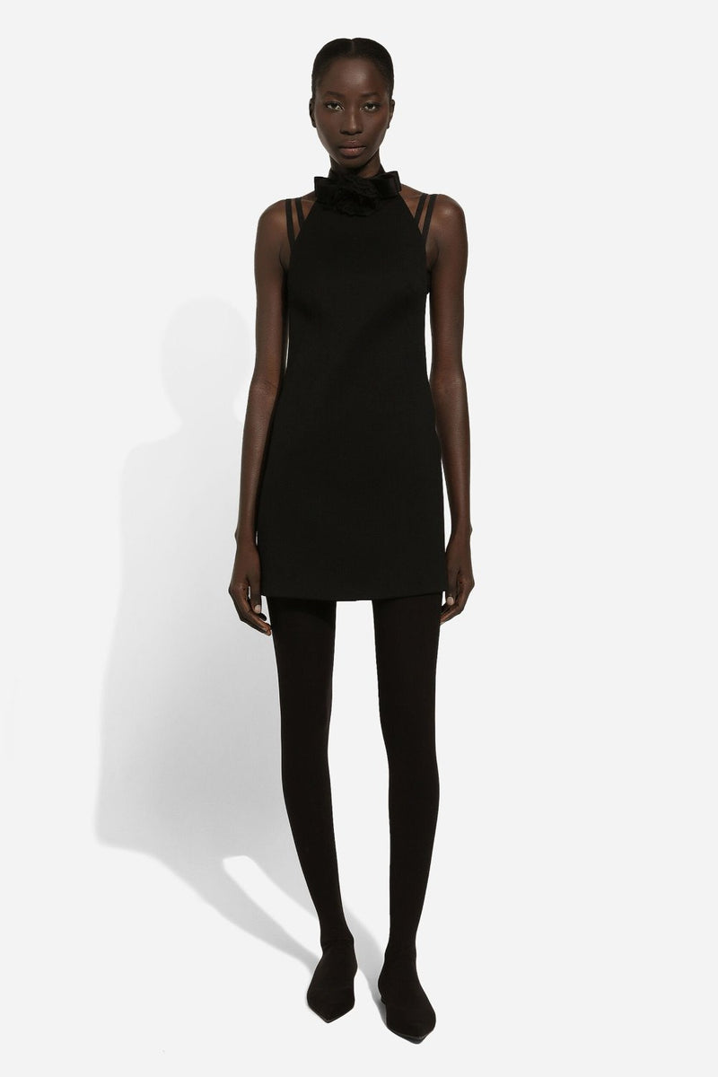 woolen short dress for women Dolce & Gabbana Lana Halter Mini Dress