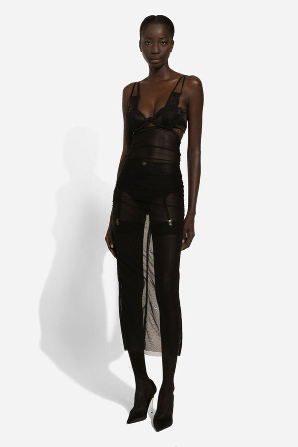 Tulle Calf Length Dress with Corset Details (Final Sale)