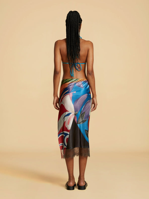 Salpicon Silk Long Skirt