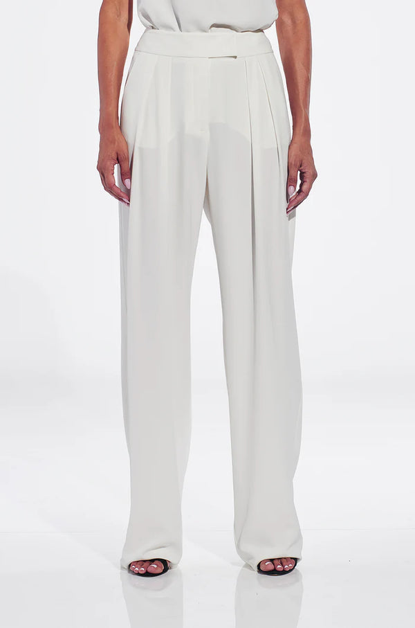 Double Pleated Trouser Ivory