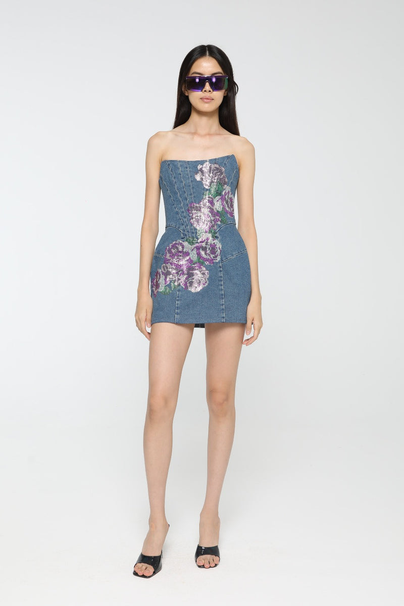 Denim Bustier Dress