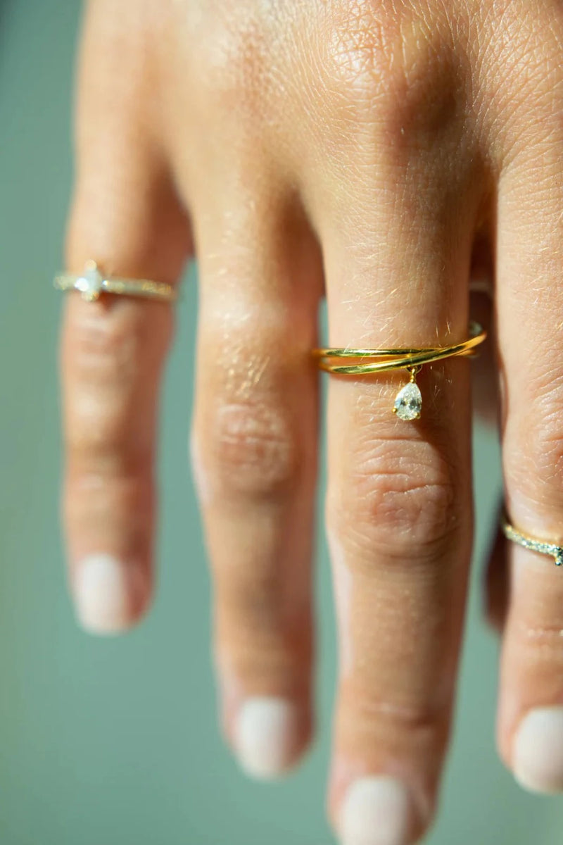 Double Band Diamond Ring