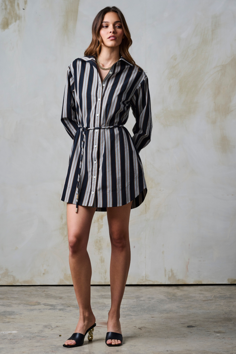 Abby Dress Black Stripe