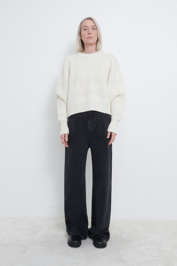 LOULOU STUDIO Duba Sweater WOMEN'S KNITWEAR CURIOVIBE, CURIO, FAENA, BAZAAR, MIAMI, SUMMER
