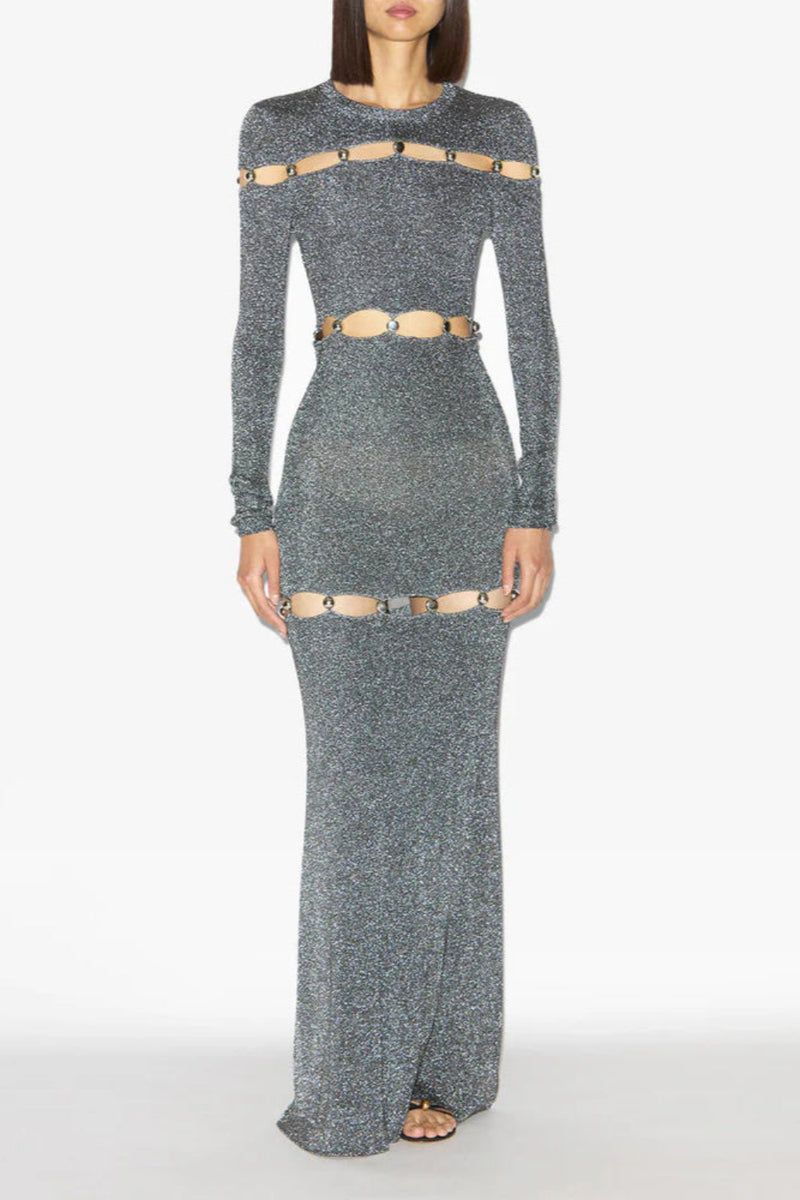 Elmire Dress Silver-Black