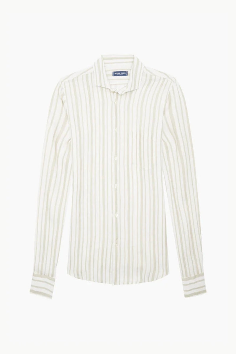 Emilio LS Linen Stripe Shirt