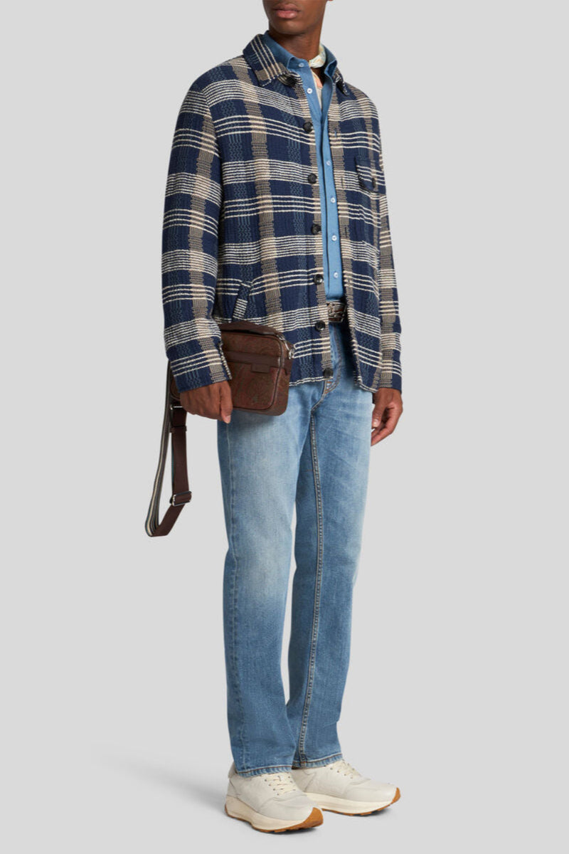 SB Knitted Jacket with Shirt Collar