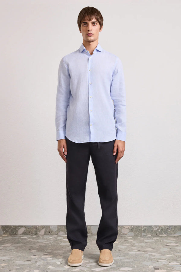 Antonio Linen Shirt LS Baby Blue