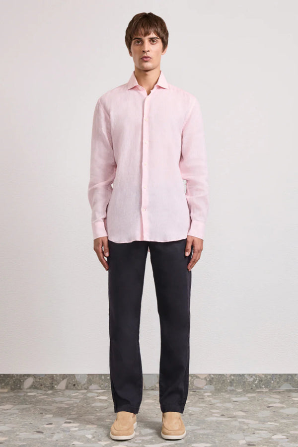 Antonio Linen Shirt LS Light Pink