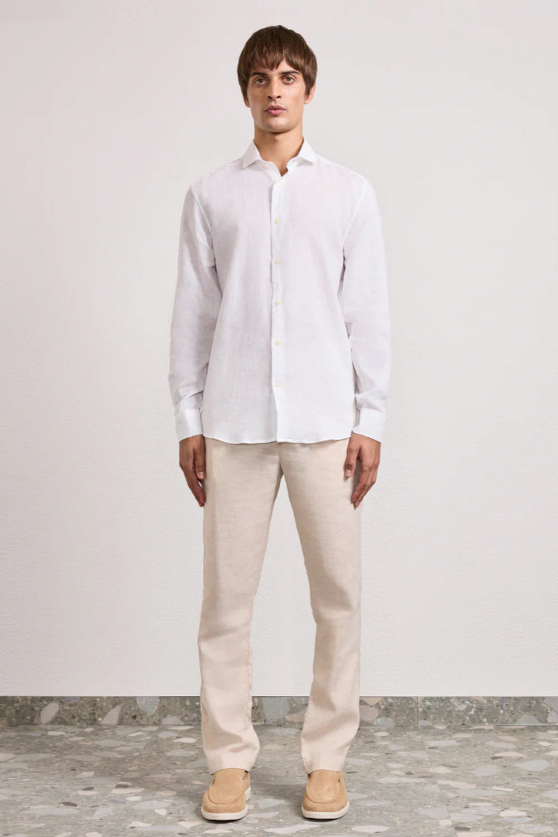 Antonino Linen Shirt LS White