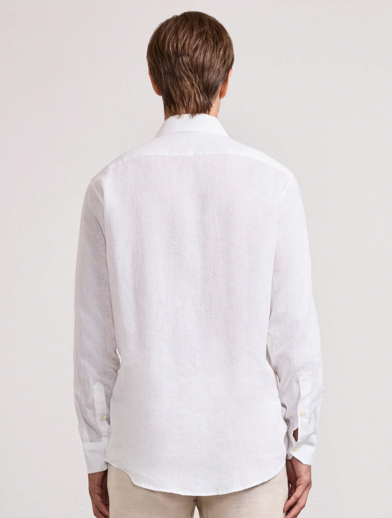 Antonino Linen Shirt LS White