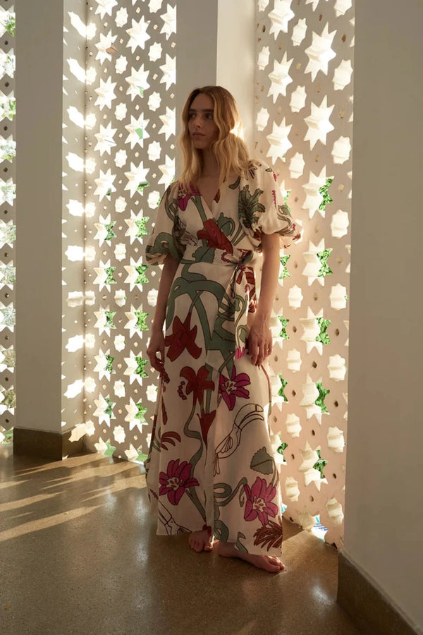 JUAN DE DIOS Ermita Wrap Linen Dress CURIO FAENA MIAMI