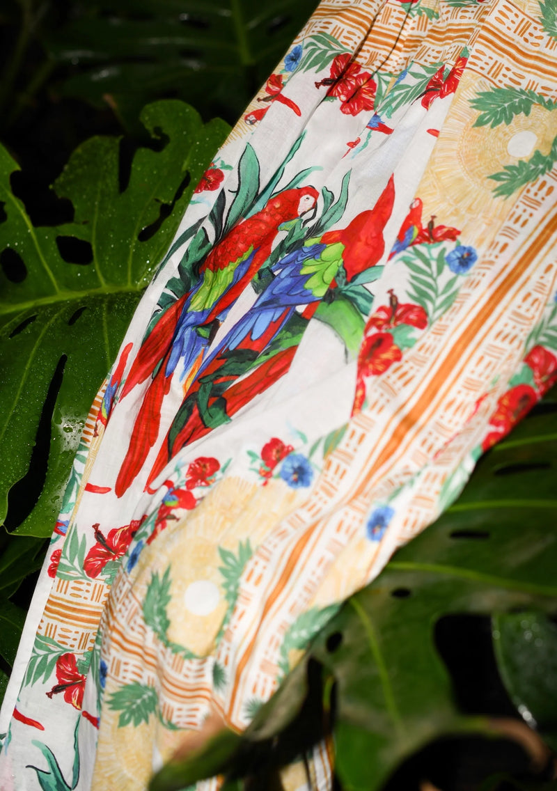 Shirred Half Placket Maxi