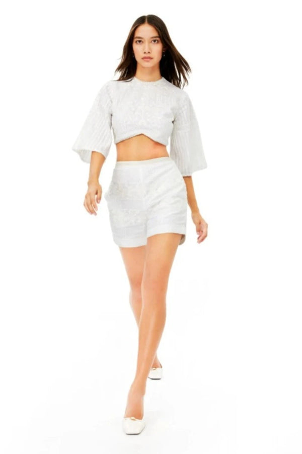 Embroidered Short Set Top