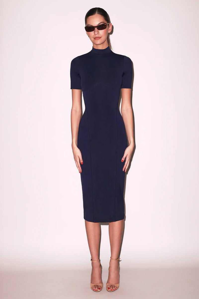 Jersey Mock Neck Maxi Dress