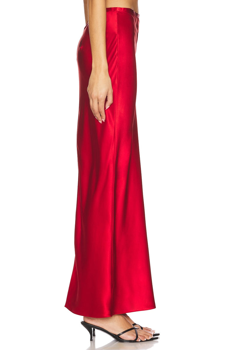 Bias Maxi Skirt Cherry