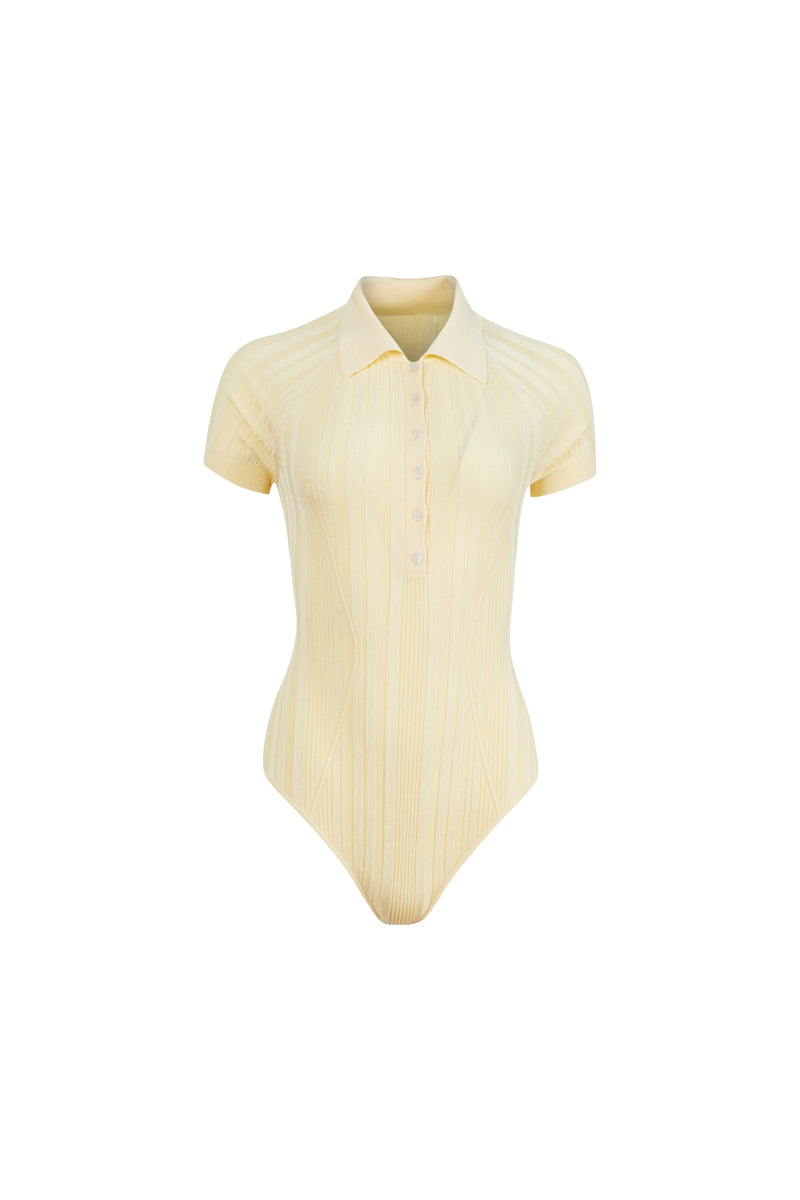 Rib Polo Bodysuit
